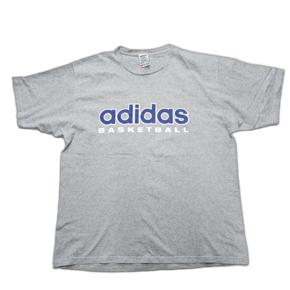 ADIDAS BASKETBALL Men's Gray 90s MADE IN USA Tshirt Size XL - Picture 1 of 10